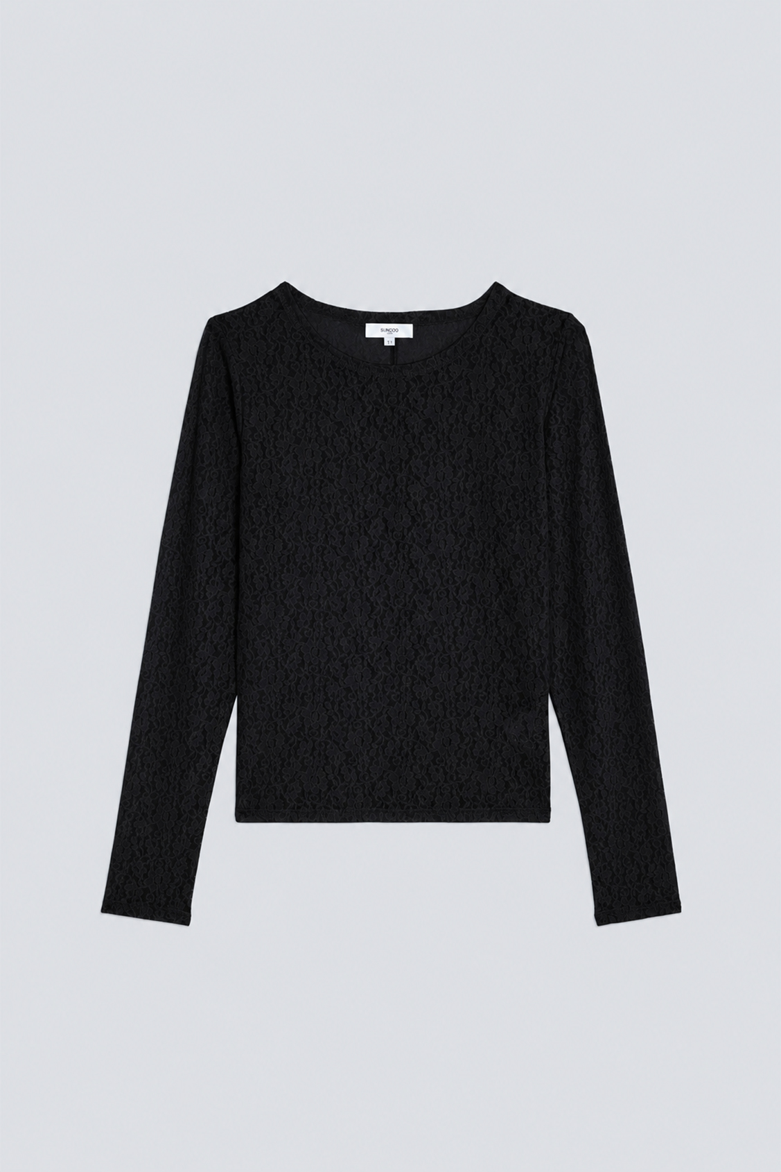 MOLLY Tee-shirt en dentelle stretch noir Noir Suncoo