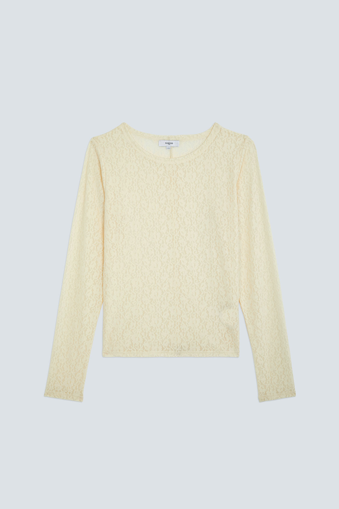 MOLLY Tee-shirt en dentelle stretch crème Creme Suncoo