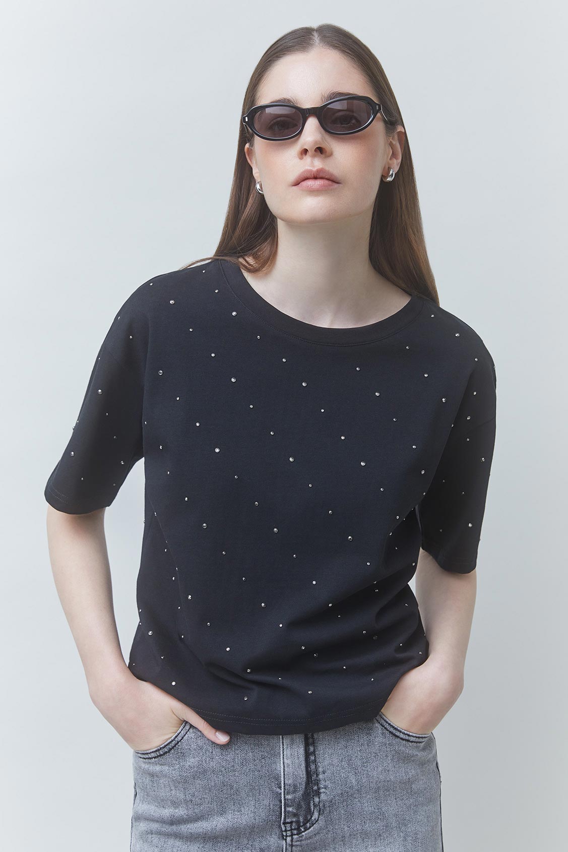 MARTISY Tee-shirt cloûté ouvert au dos Noir Suncoo