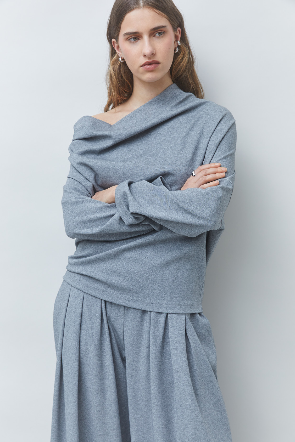 SISTA Sweat oversize molletonn&eacute; Gris chin&eacute; Suncoo
