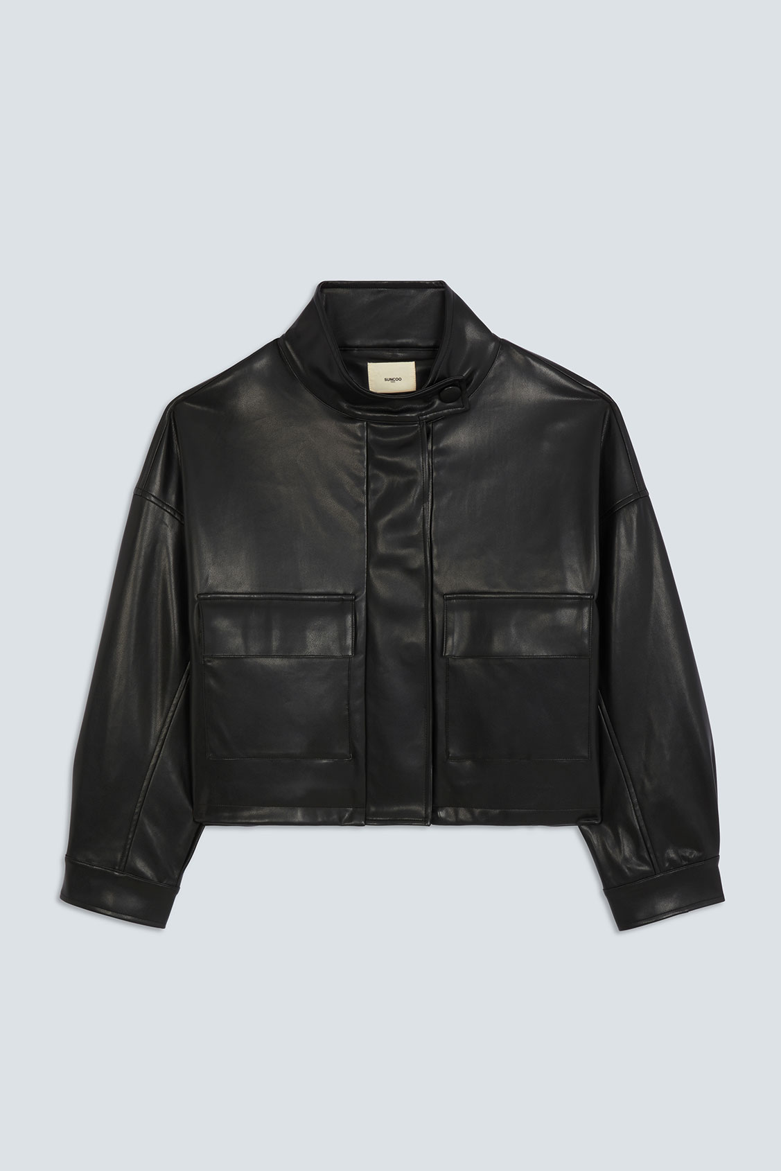 DANAO Veste courte oversize en simili cuir Noir Suncoo