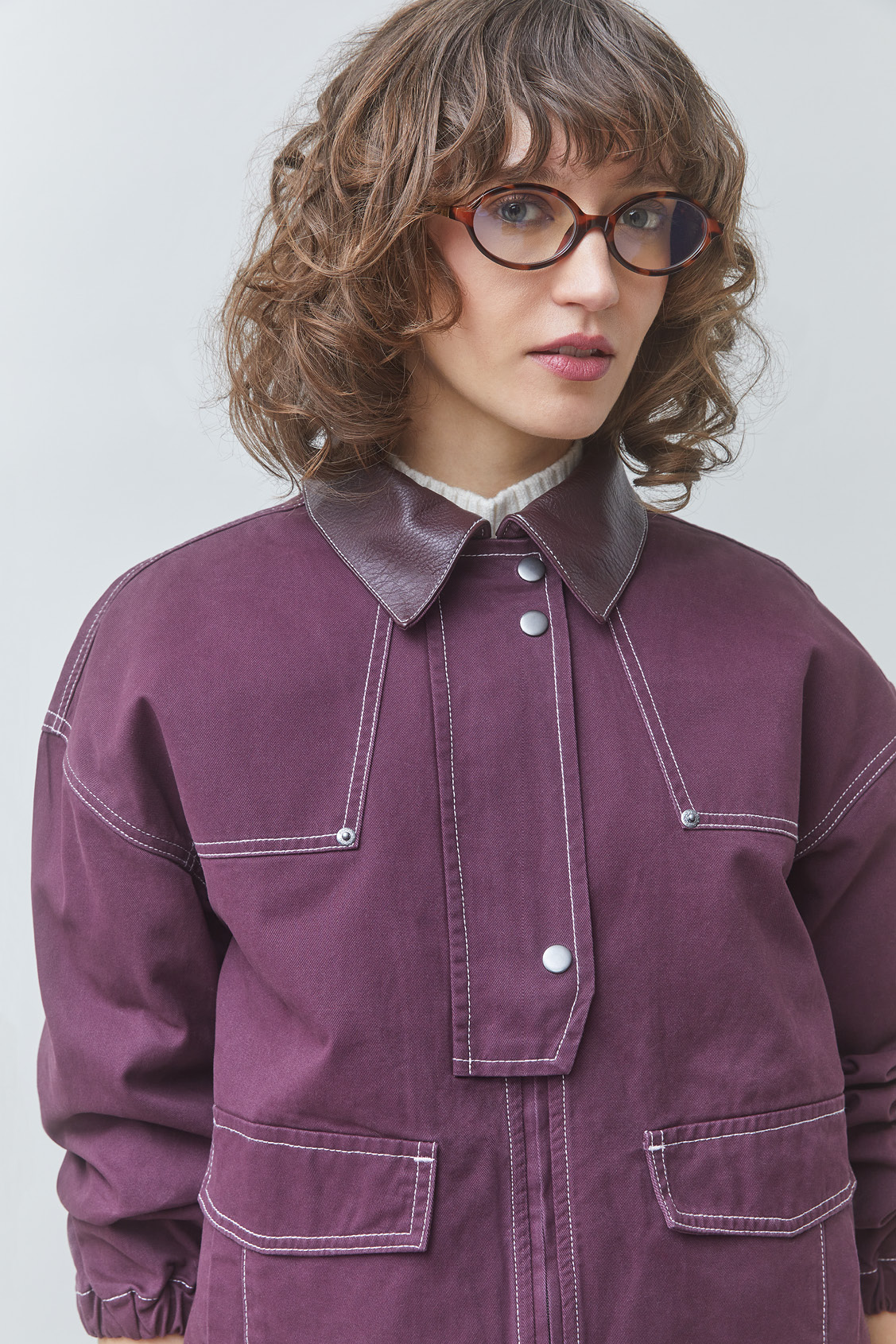 DALI Veste zippée en denim Prune Suncoo