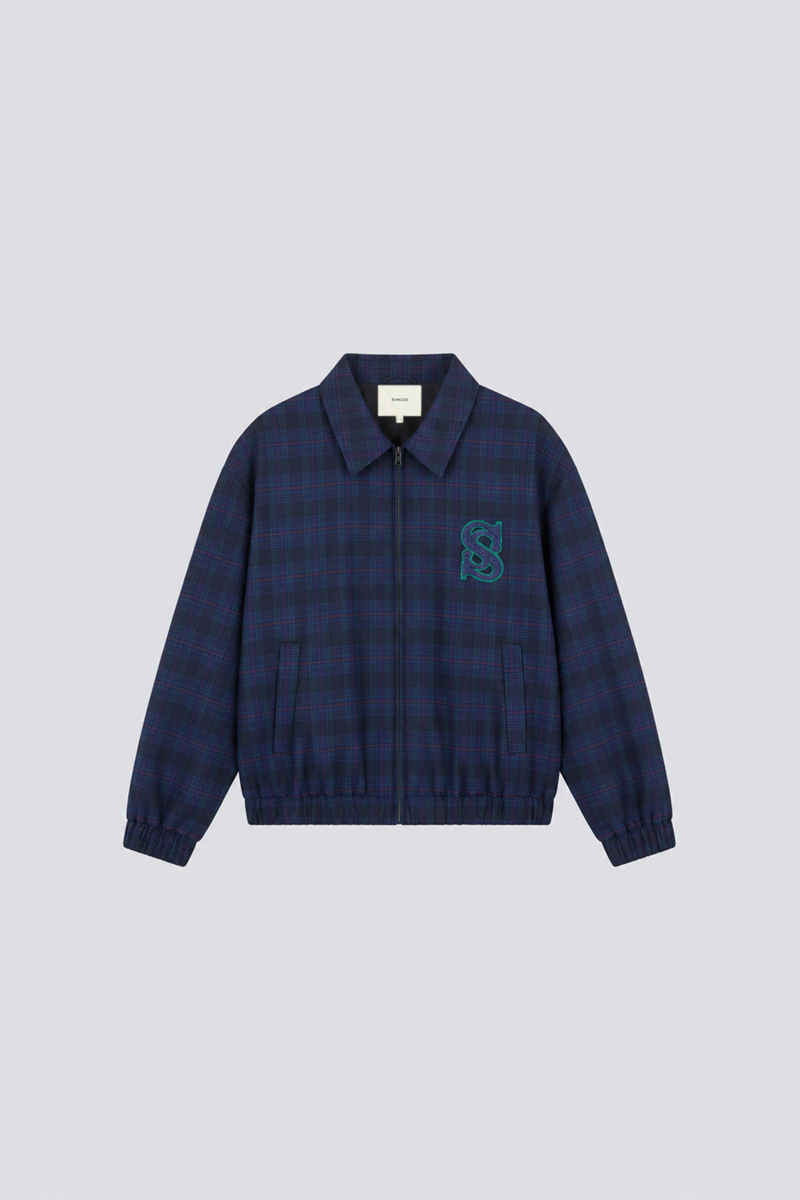 DISTRICT Veste bomber à carreaux Bleu nuit Suncoo