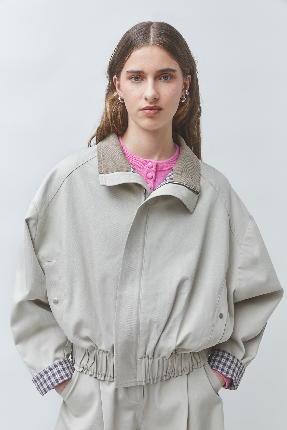 DAZZLE Veste courte oversize Greige Suncoo