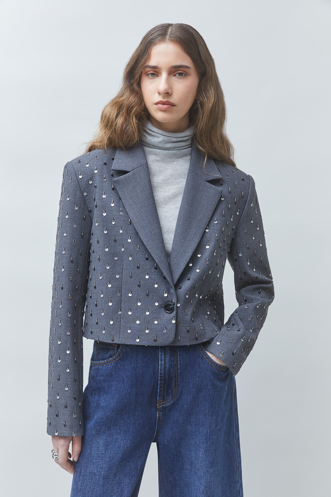 DIAMOND Veste courte fantaisie Gris Suncoo