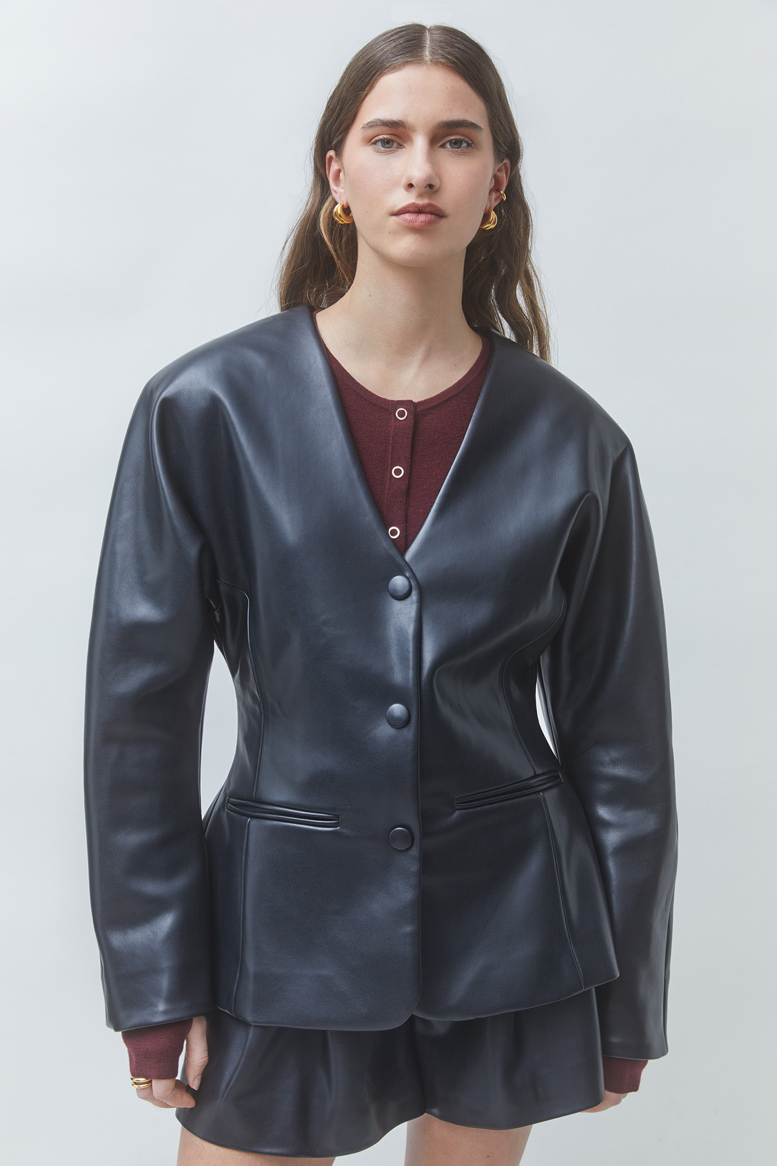 DREAM Veste en simili cuir noir Noir Suncoo