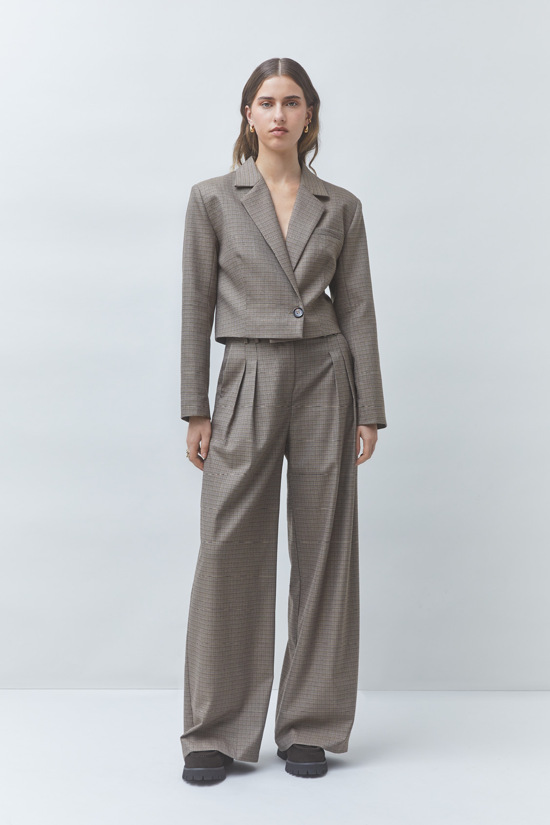 DUDE Veste courte blazer portefeuille Taupe Suncoo