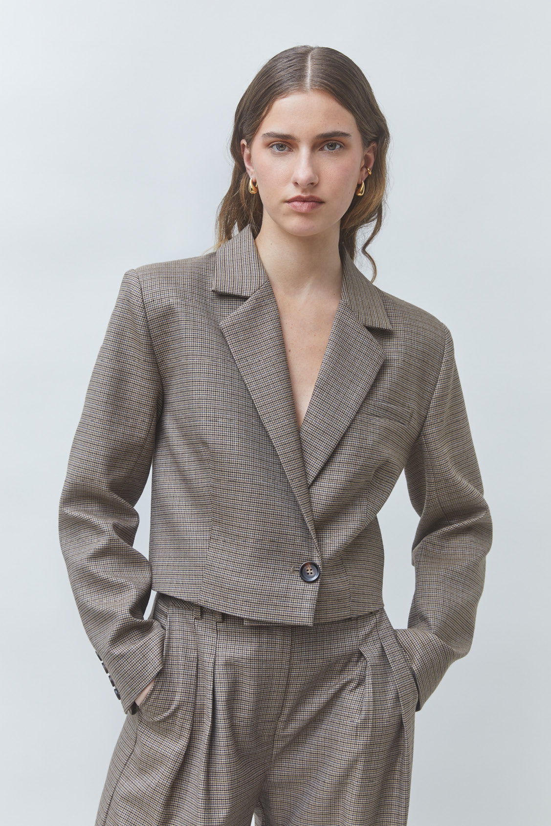 DUDE Veste courte blazer portefeuille Taupe Suncoo