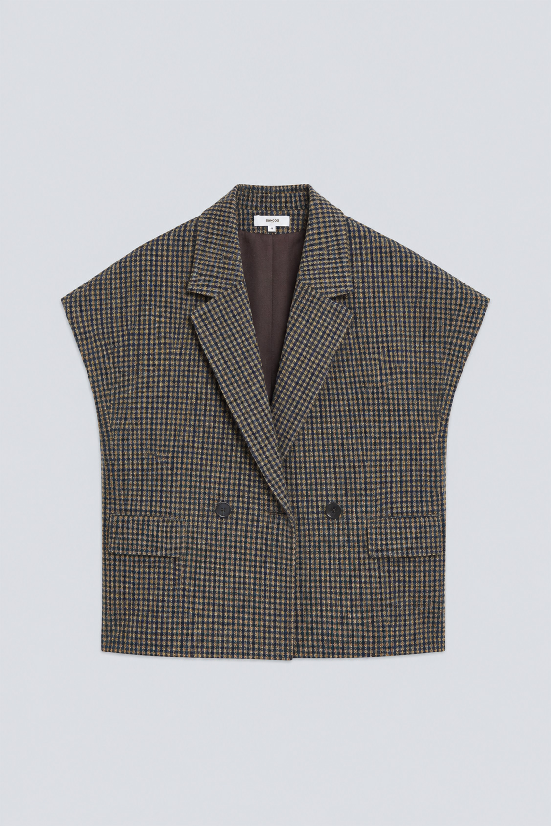 DRIFT Veste &agrave; carreaux sans manche Kaki Suncoo