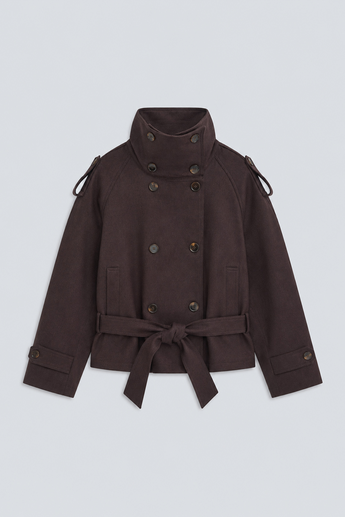 DEEP Manteau court ceintur&eacute; Prune Suncoo