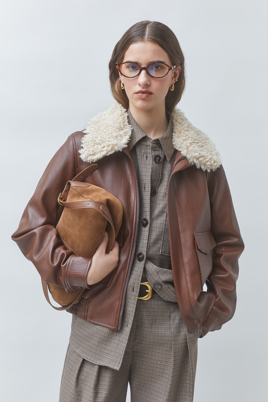EVER Manteau court en simili cuir Chocolat Suncoo