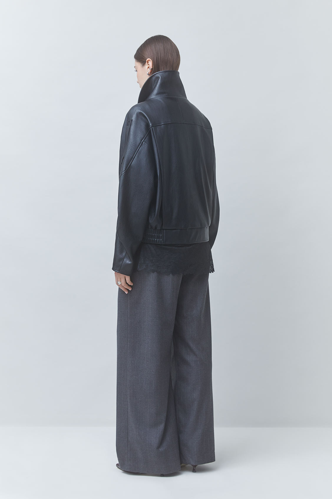 EARLY Manteau oversize en simili cuir noir Noir Suncoo