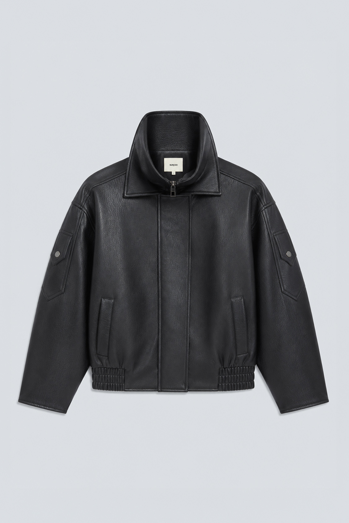 EARLY Manteau oversize en simili cuir noir Noir Suncoo
