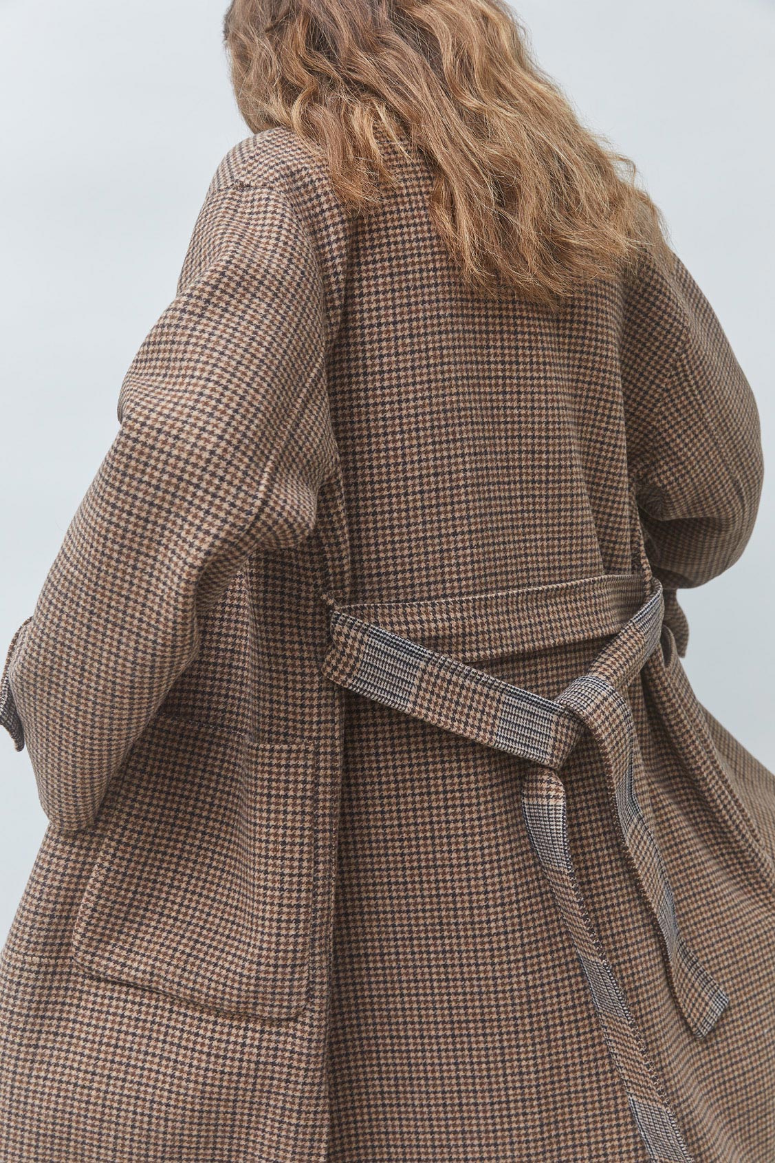 ENJOY Manteau long r&eacute;versible en laine Chocolat Suncoo