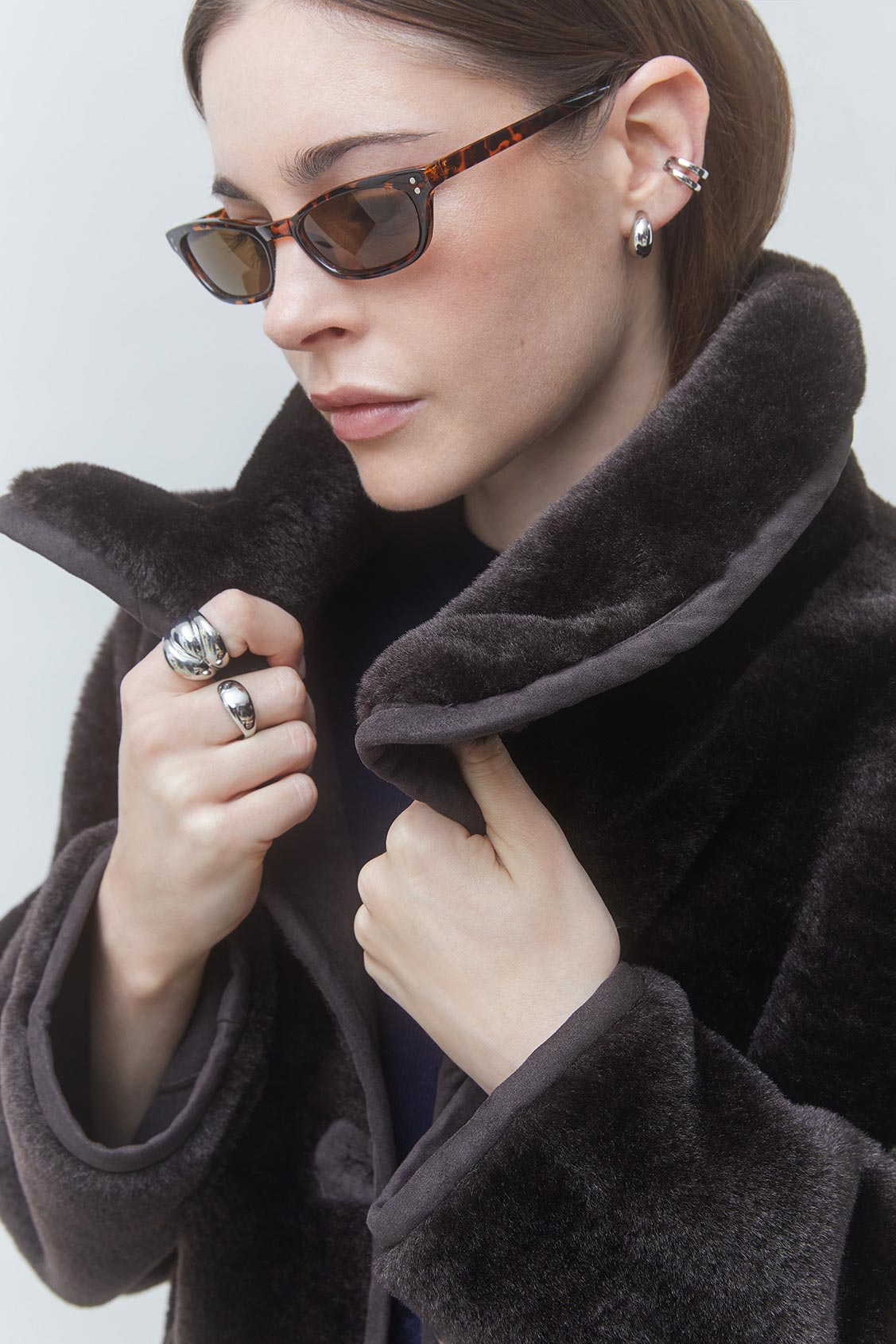 EASTER Manteau en fausse fourrure choco Chocolat Suncoo