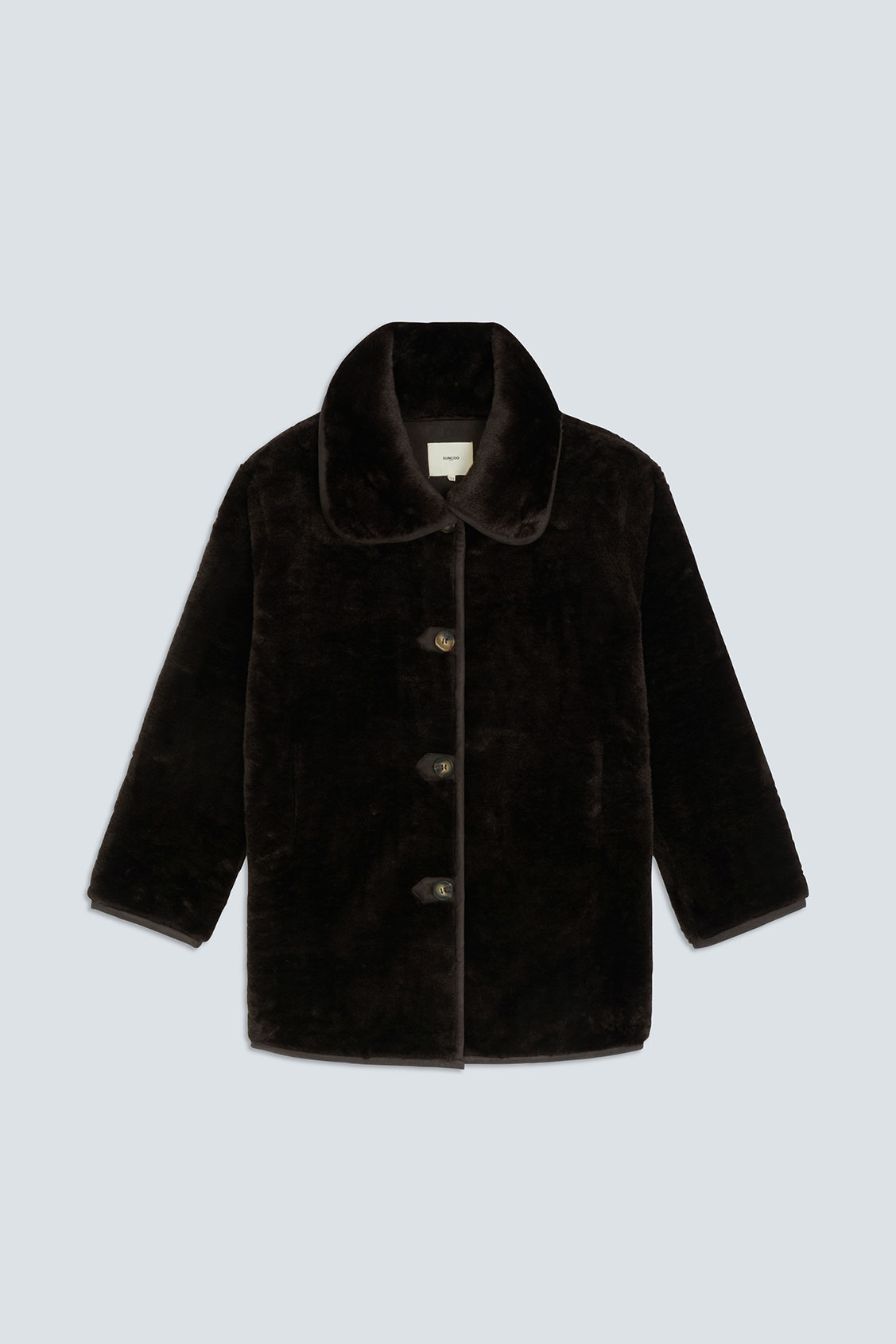 EASTER Manteau en fausse fourrure choco Chocolat Suncoo