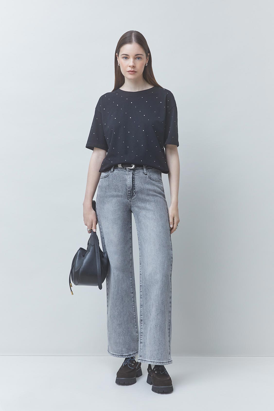 READY Jean gris droit Gris clair Suncoo