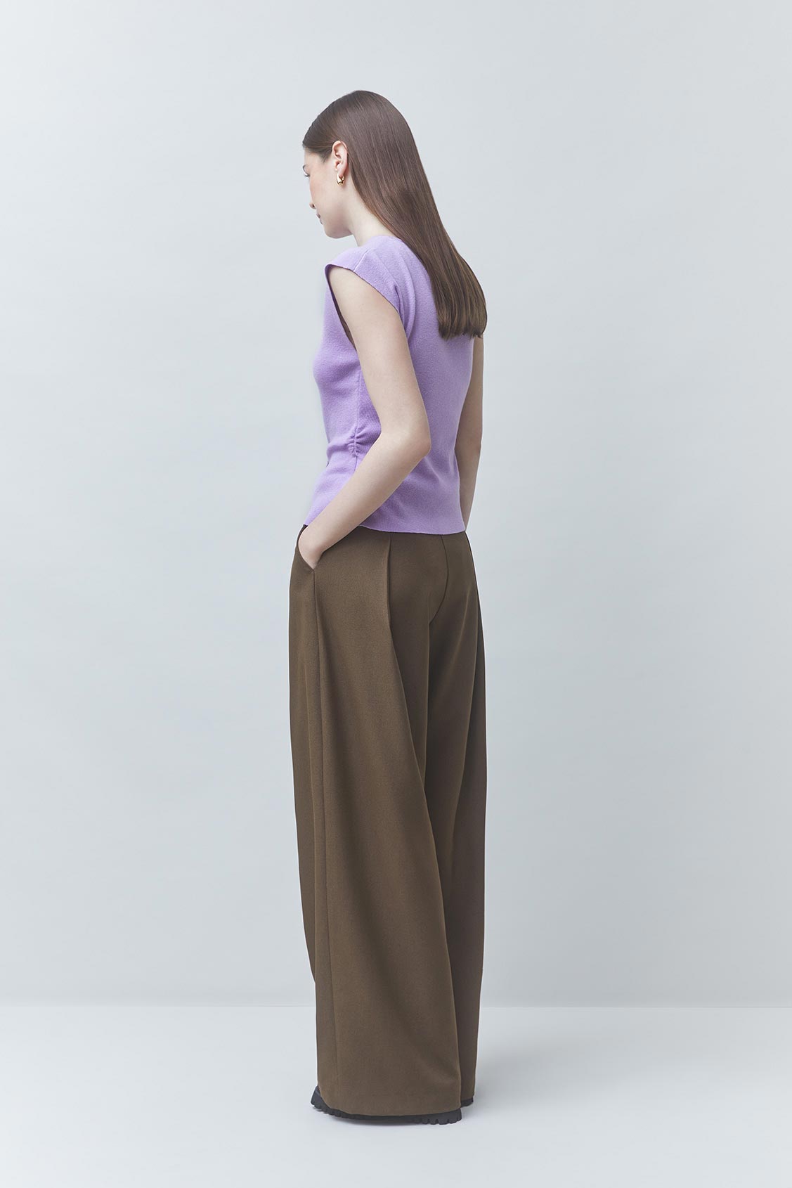 PAGNI Pull fin sans manche à boutons violet Violet Suncoo