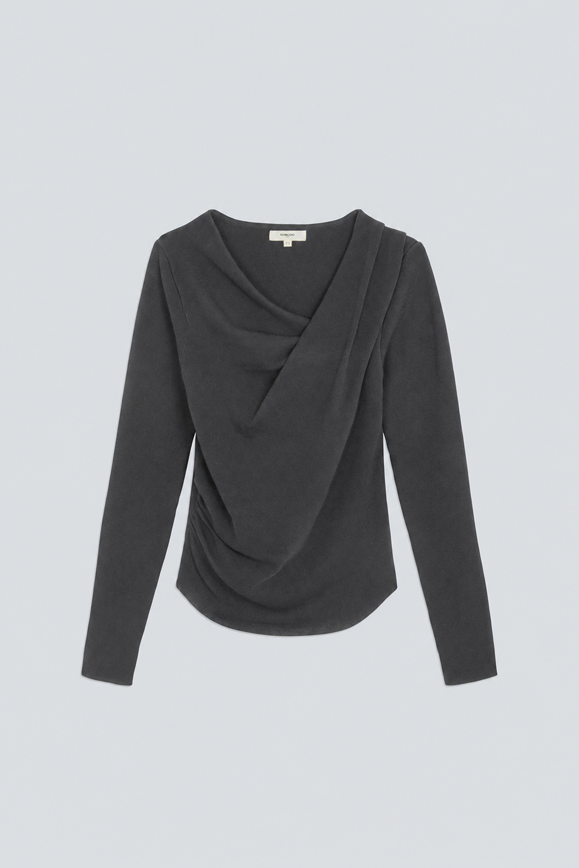PLEOR Pull fin &agrave; d&eacute;tail encolure carbone Carbone Suncoo