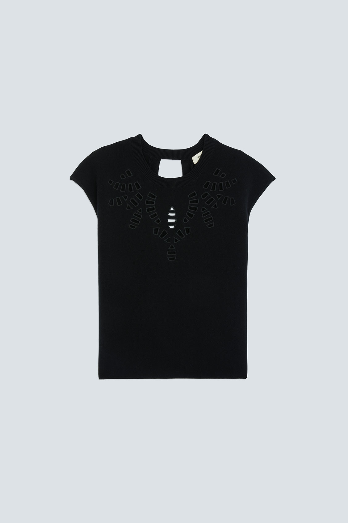 PAELLE Tee-shirt sans manche maille ajourée Noir Suncoo