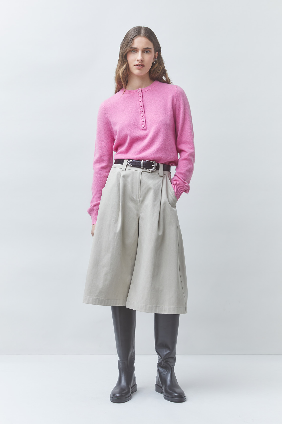 PAZ Pull uni rose en laine Rose Suncoo