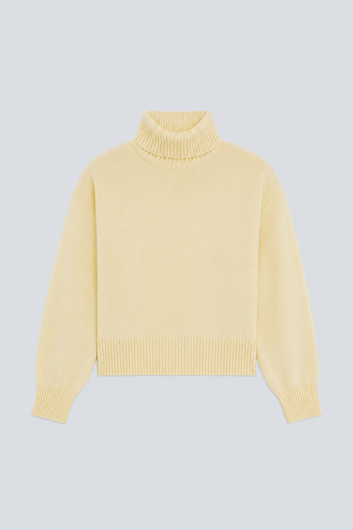 PALACE Pull col roulé en laine Jaune Suncoo