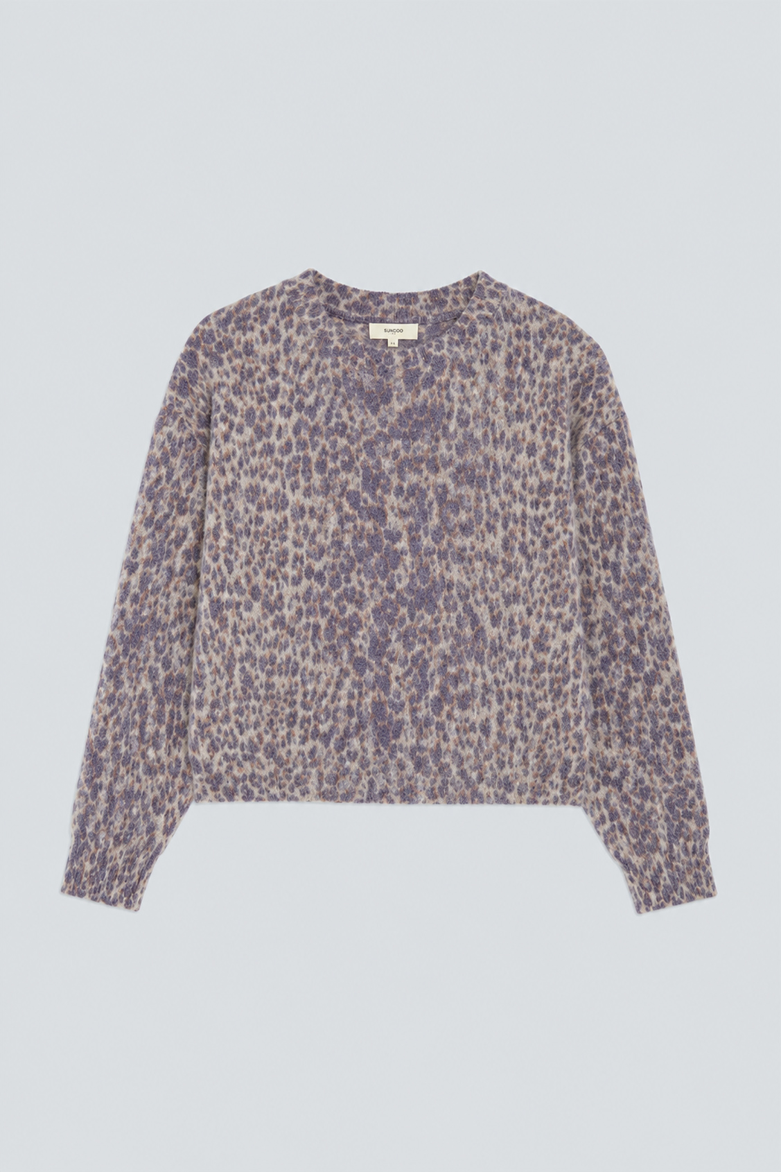 PLEOL Pull mohair imprimé léopard Beige Suncoo