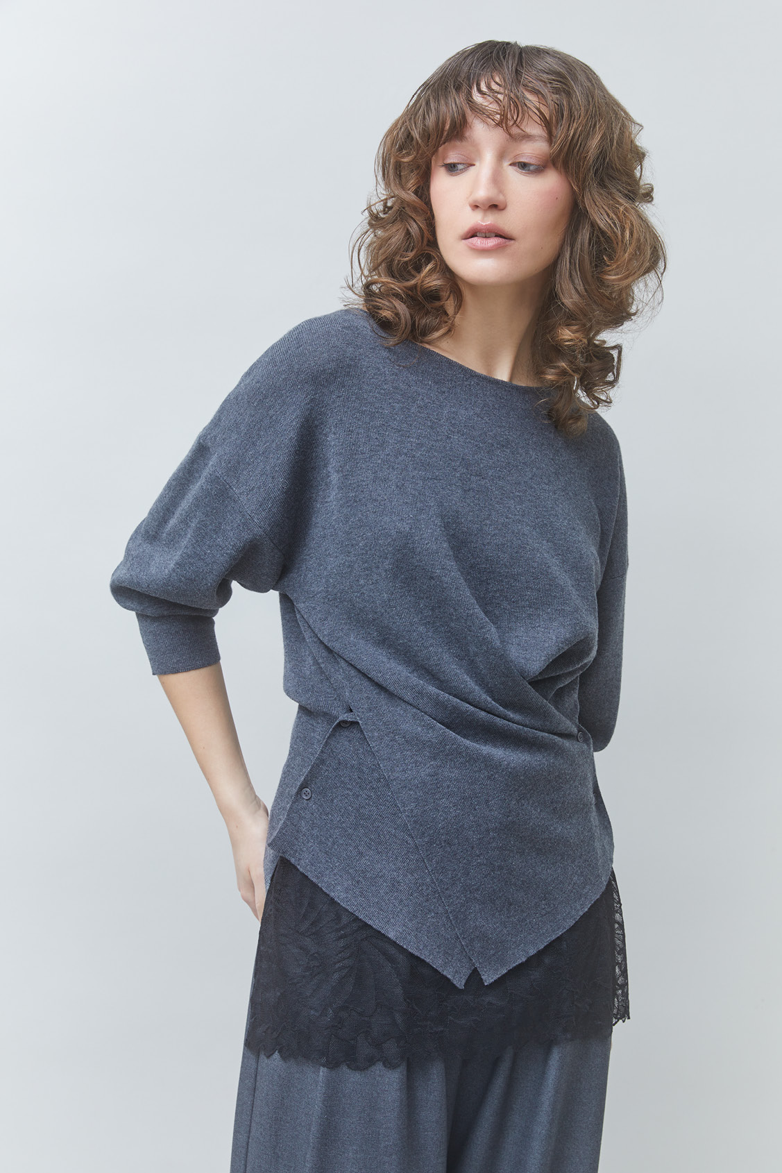 PHILY Pull carbone coupe asym&eacute;trique Carbone Suncoo
