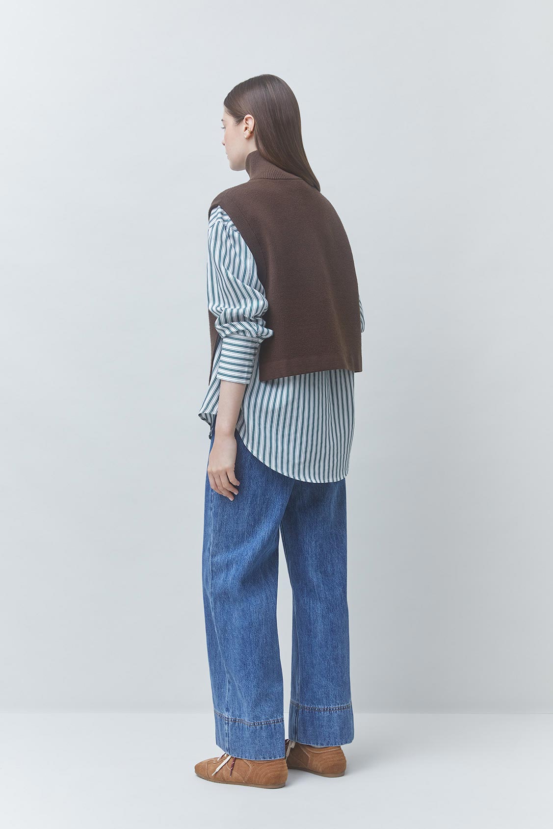 PACOMI Pull court boutonn&eacute; sans manche Caf&eacute; Suncoo