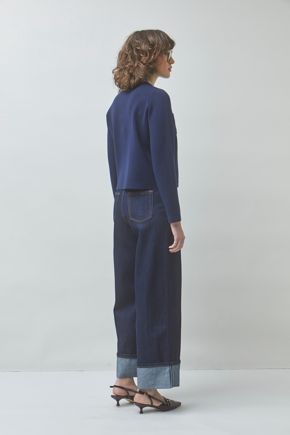 GEOLA Gilet fantaisie bicolore brodé Bleu nuit Suncoo