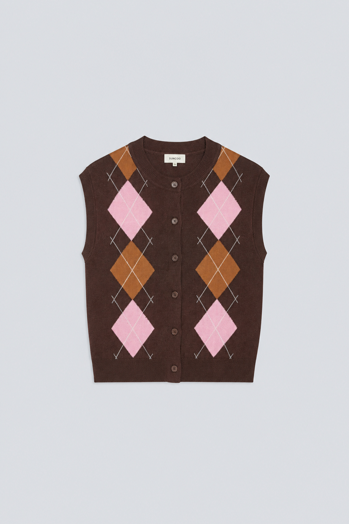 GAVRINO Gilet sans manche fantaisie Café Suncoo