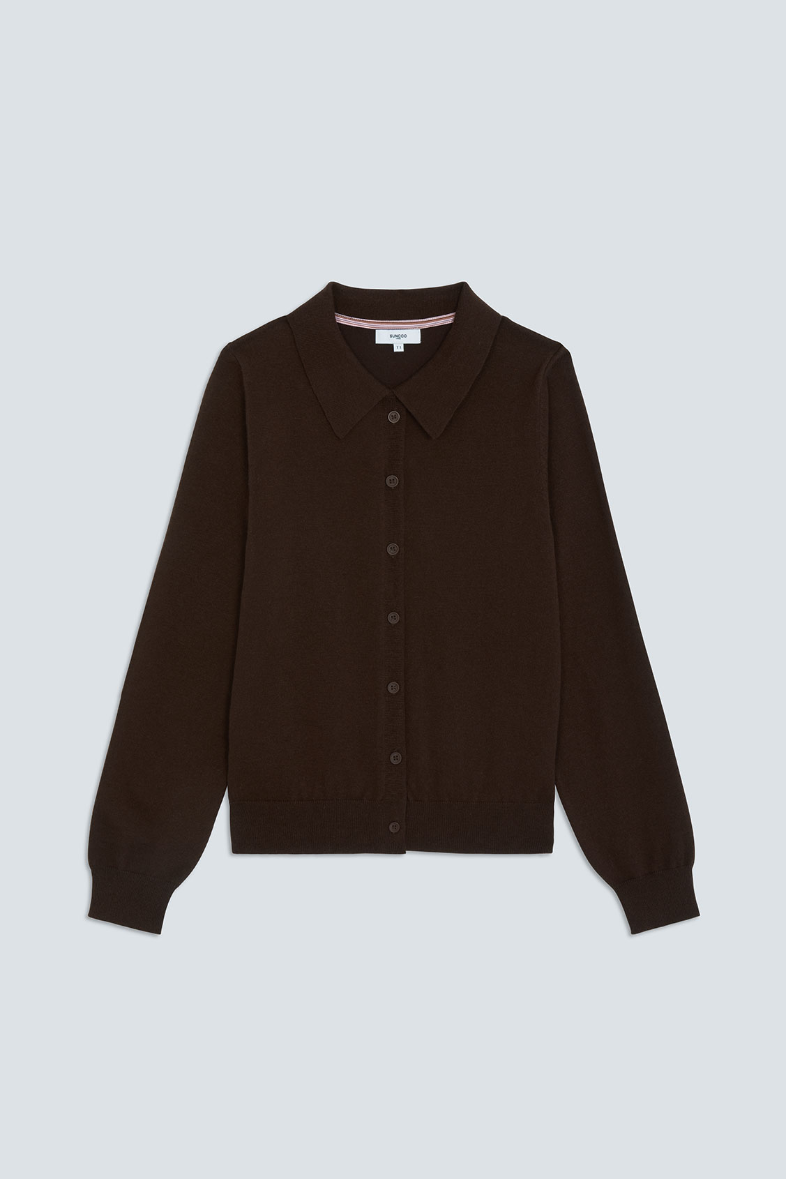 GALLA Gilet en laine fantaisie caf&eacute; Caf&eacute; Suncoo