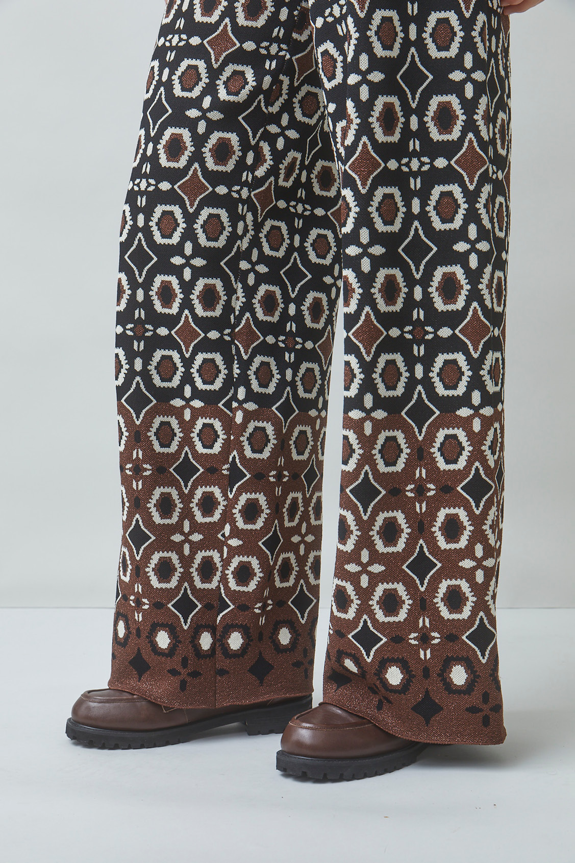 JASPER Pantalon en maille jacquard Noir Suncoo