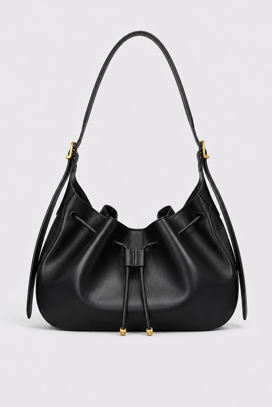 JANE Sac &agrave; main demi-lune d&eacute;tail lacet Noir Suncoo