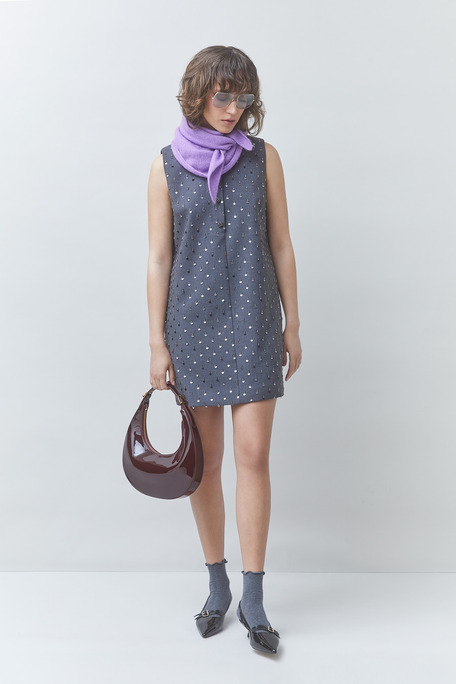 CUTE Robe courte fantaisie sans manche Gris Suncoo