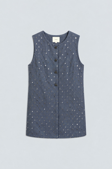 CUTE Robe courte fantaisie sans manche Gris Suncoo