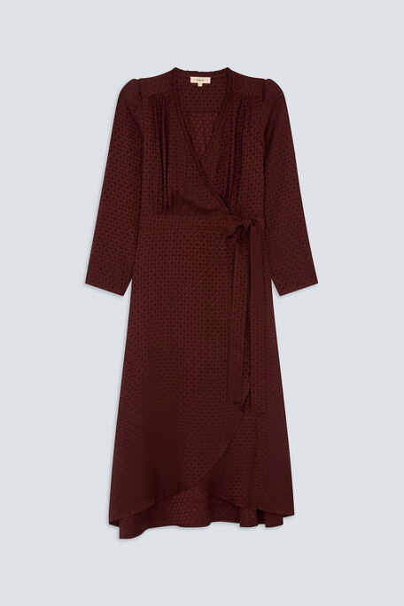 CIPRI Robe portefeuille satinée Prune Suncoo