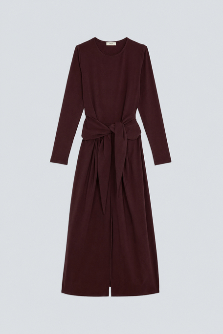 CLOUD Robe longue drapée prune Prune Suncoo