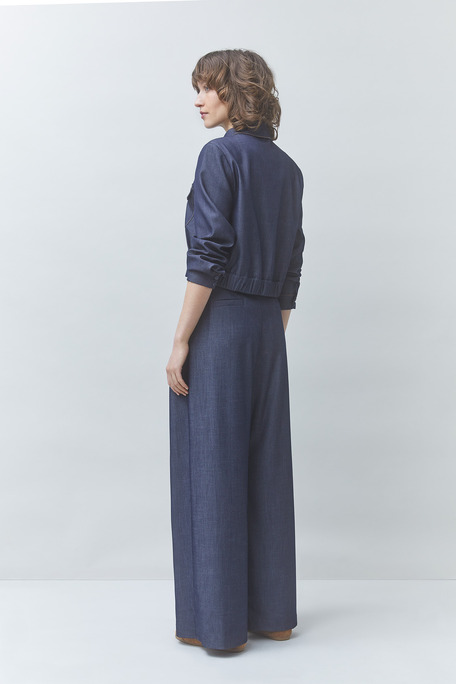JULIO Pantalon large à pinces bleu brut Bleu brut Suncoo