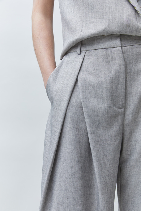 JEEZGC Pantalon tailleur à pinces Gris clair Suncoo