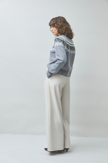 JAPAN Pantalon large à pinces Creme Suncoo