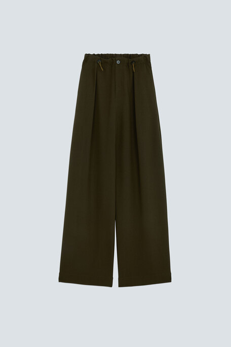 JIO Pantalon large à cordons Kaki Suncoo