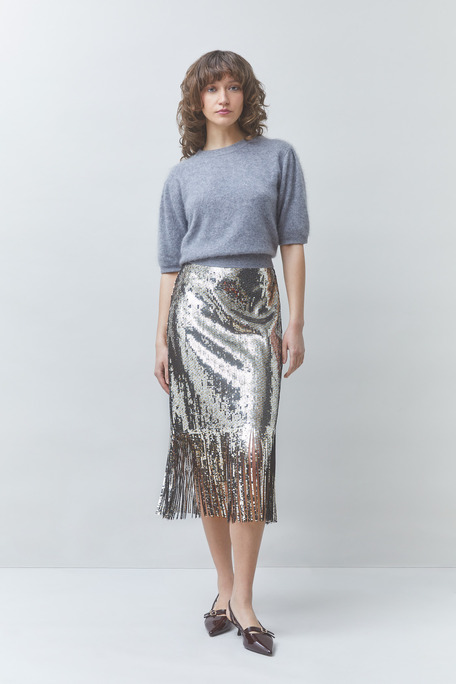 FOX Jupe midi argent à sequins Argent Suncoo