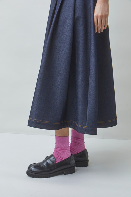 FUNNY Jupe midi en denim Bleu brut Suncoo