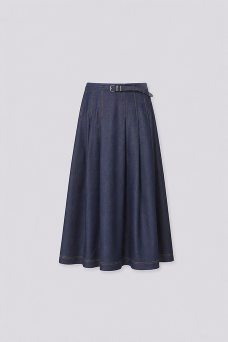 FUNNY Jupe midi en denim Bleu brut Suncoo