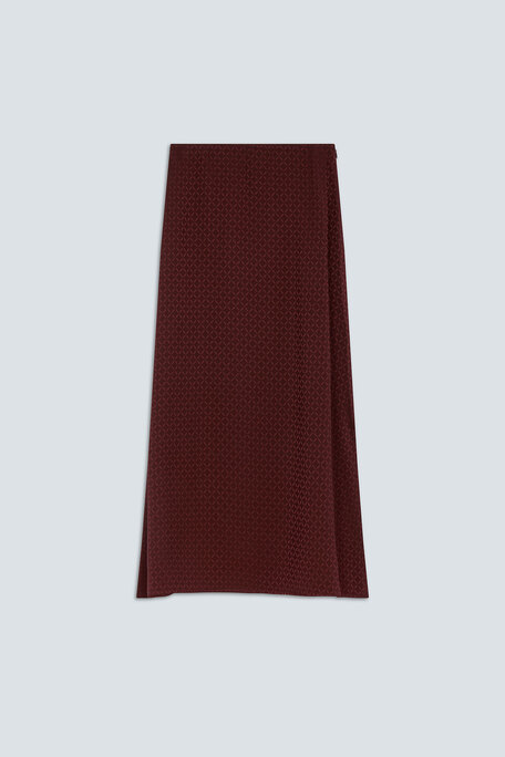 FLAVIE Jupe longue fluide en jacquard Prune Suncoo