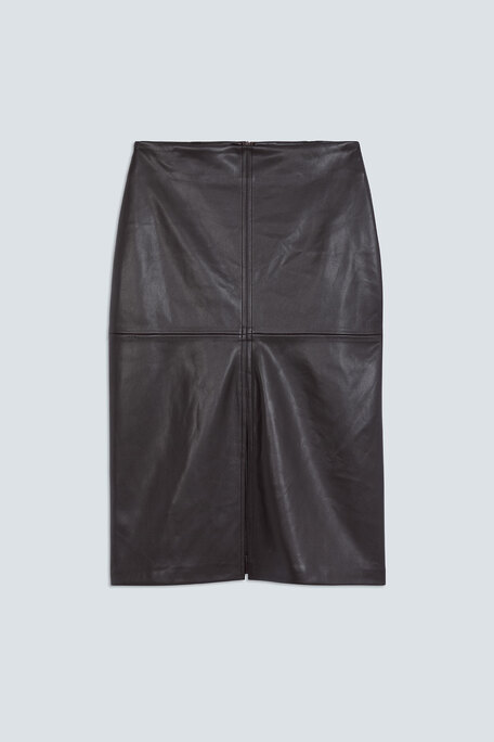 FOREVER Jupe midi en simili cuir Prune Suncoo