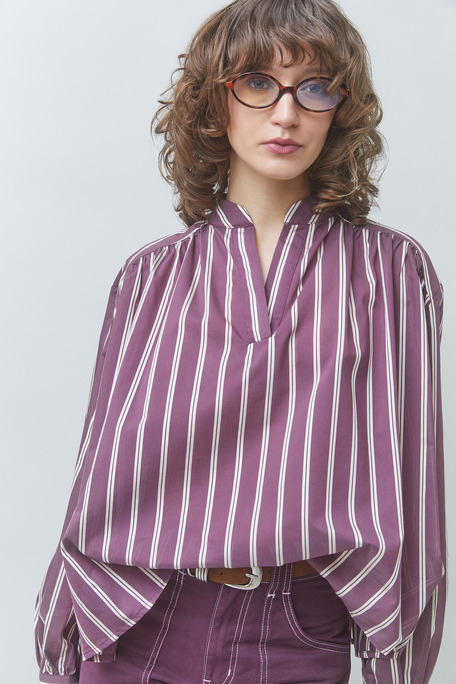LORENS Blouse oversize à rayures Prune Suncoo