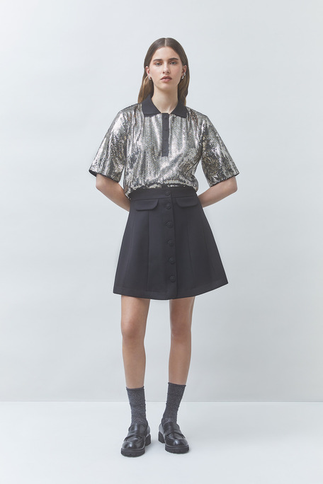 LIGHT Blouse à sequins argentés Argent Suncoo