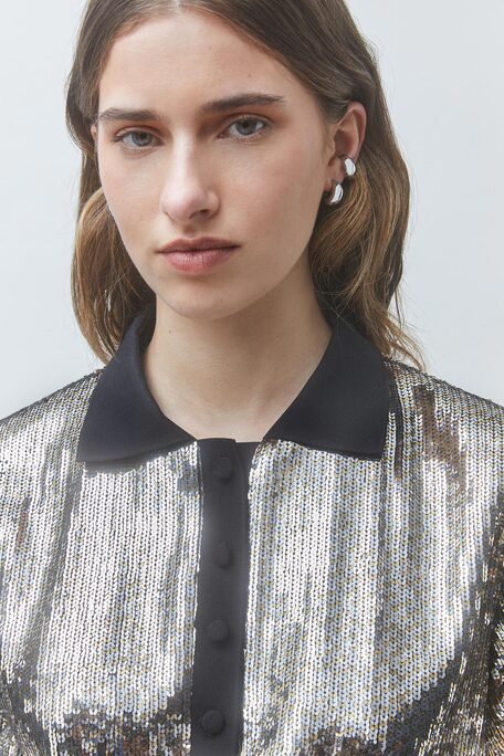 LIGHT Blouse à sequins argentés Argent Suncoo